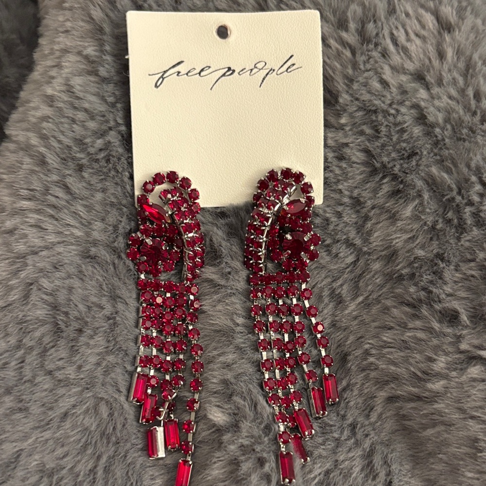 Free Peoplr Chandelier earrings. NWT. Red